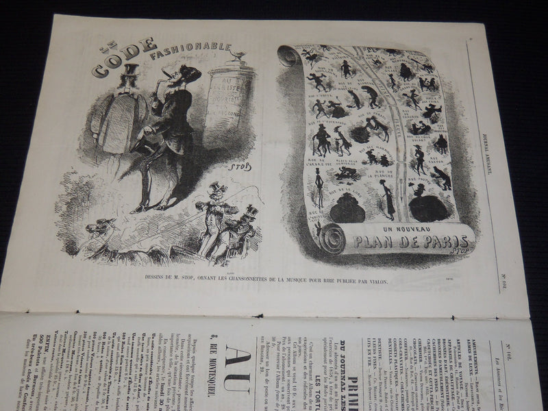1857-1858 JOURNAL AMUSANT ILLUSTRE FRENCH MAGAZINE LOT OF 36 - FASHION - O 3197M