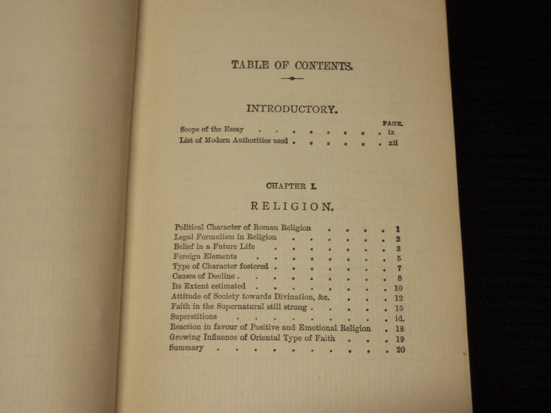 1888 SOCIETY IN ROME UNDER THE CAESARS BOOK BY WILLIAM RALPH INGE - KD 9423