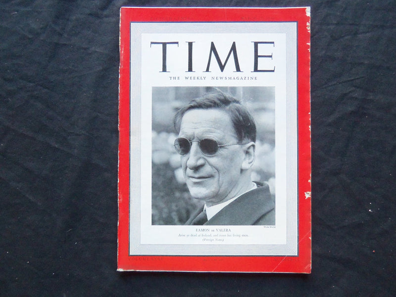 1940 MARCH 25 TIME MAGAZINE - EAMON DE VALERA - T 705