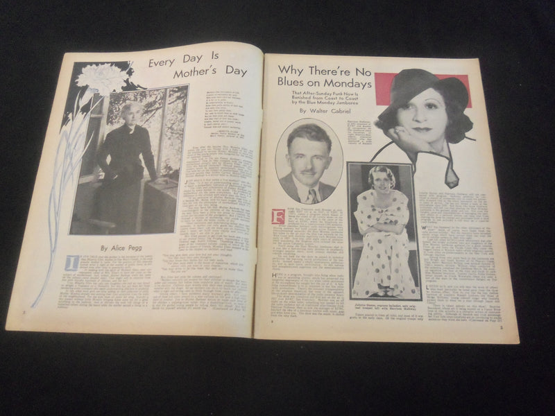 1935 MAY 18 RADIO GUIDE MAGAZINE - GETRUDE NIESEN ILLUSTRATED COVER - SP 9517B