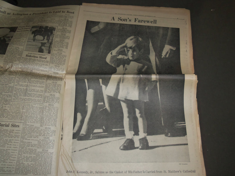 1963 NOV 26 PHILADELPHIA INQUIRER NEWSPAPER - JFK, HIS FINAL JOURNEY - NP 3139