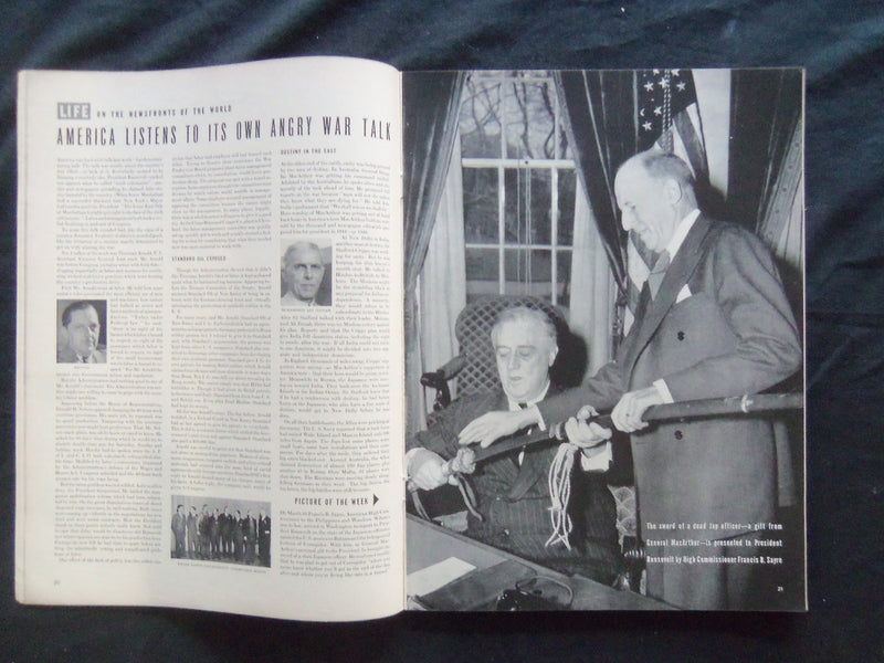1942 APRIL 6 LIFE MAGAZINE - TAIL GUNNER - BOMBER TASK FORCE - L 281