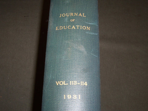 1931 JANUARY-DECEMBER JOURNAL OF EDUCATION BOUND VOLUME - COMPLETE YEAR - R 886