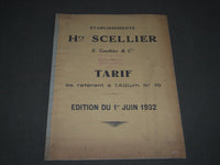 1932 JUNE ETABLISSEMENTS HRY SCELLIER E. GAUTHIER & CIE FRENCH CATALOGUE- FR 458