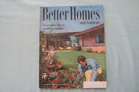 1955 JAN BETTER HOMES AND GARDENS MAGAZINE - THE ROSE BABY BLAZE COVER - E 26557