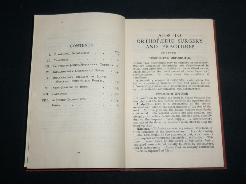 1944 AIDS TO ORTHOPAEDIC SURGERY AND FRACTURES BOOK BY I. E. ZIEVE - KD 7225