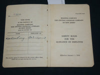 1935 READING CO. CENTRAL RAILROAD OF NEW JERSEY SAFETY RULES BOOK - J 5958