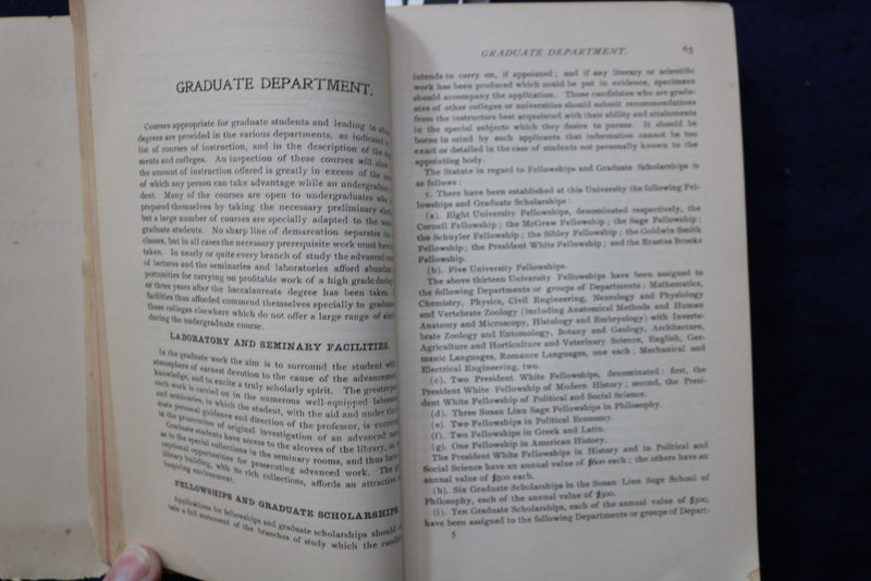 1900-1901 CORNELL UNIVERSITY REGISTER AND MAP - SOFTCOVER BOOK - K 823
