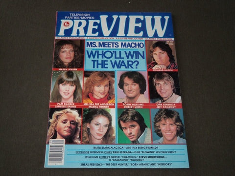 1979 JANUARY PREVIEW MAGAZINE - MS. MEETS MACHO COVER - ROBIN WILLIAMS - CW 937