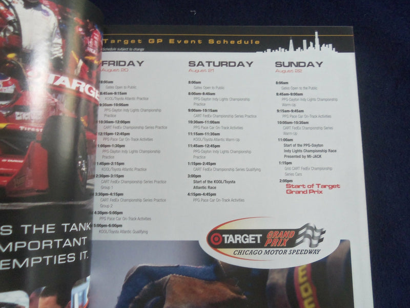 1999 AUGUST 20-22 TARGET GRAND PRIX RACING PROGRAM - CHICAGO MOTOR - SP 3929A