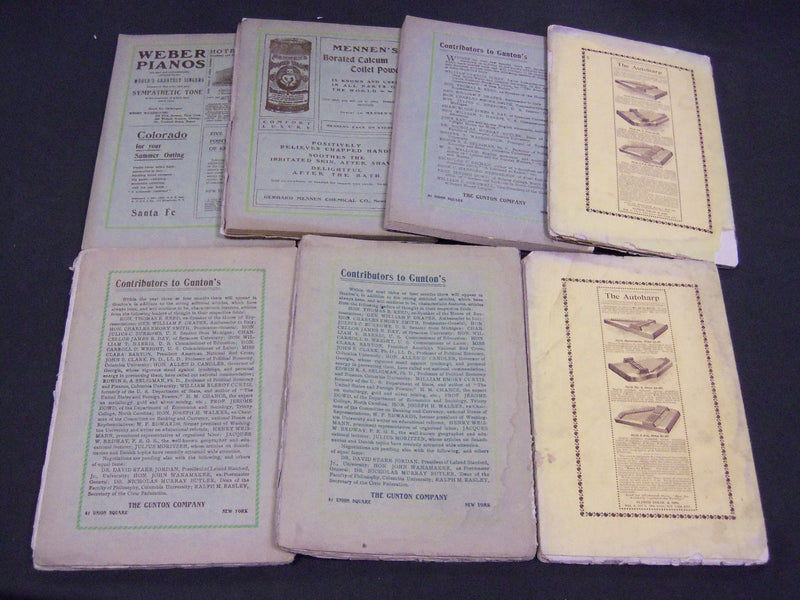 1896-1902 GUNTON'S MAGAZINE LOT OF 7 ISSUES - ILLUSTRATIONS & ADS - WR 387