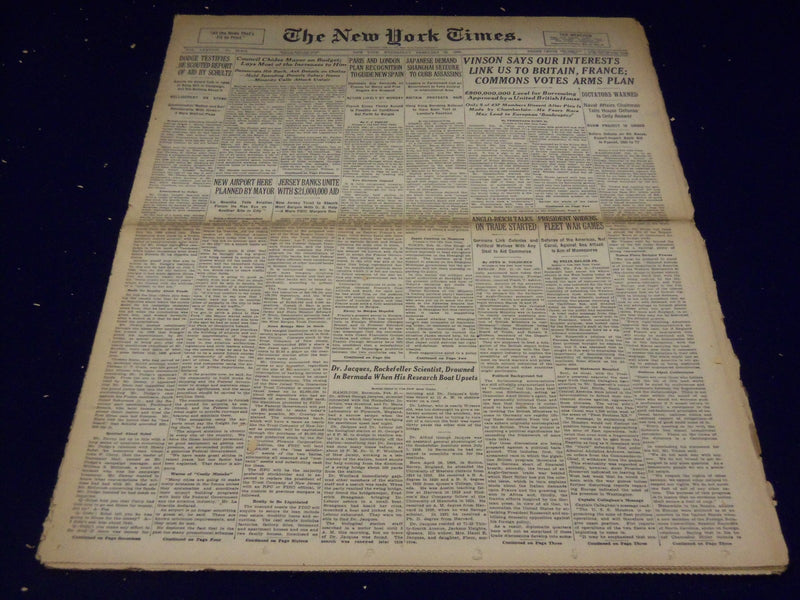 1939 FEBRUARY 22 NEW YORK TIMES - NEW AIRPORT PLANNED BY MAYOR - NT 3151