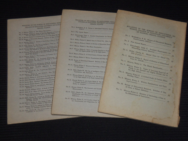 1922-1926 UNIVERSITY OF ILLINOIS BULLETINS LOT OF 3 - URBANA - K 16