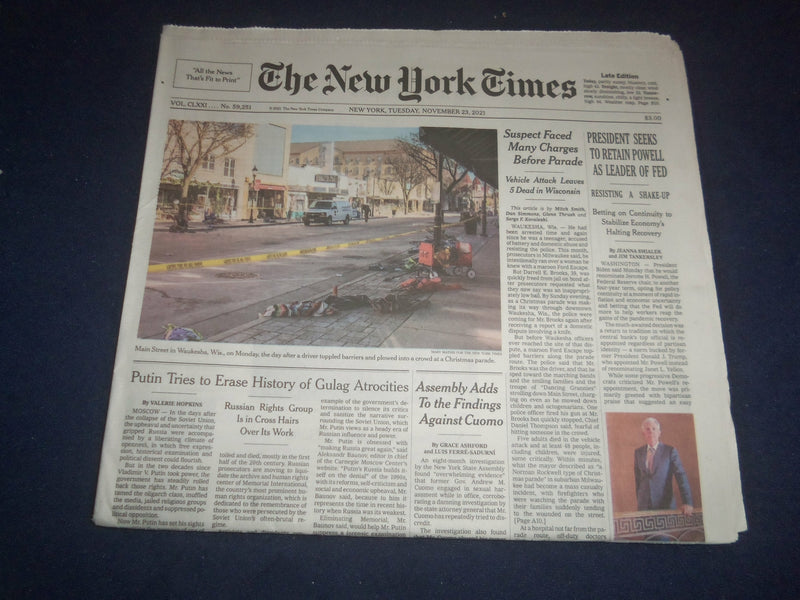 2021 NOVEMBER 23 NEW YORK TIMES - BIDEN SEEKS TO RETAIN POWELL AS LEADER OF FED