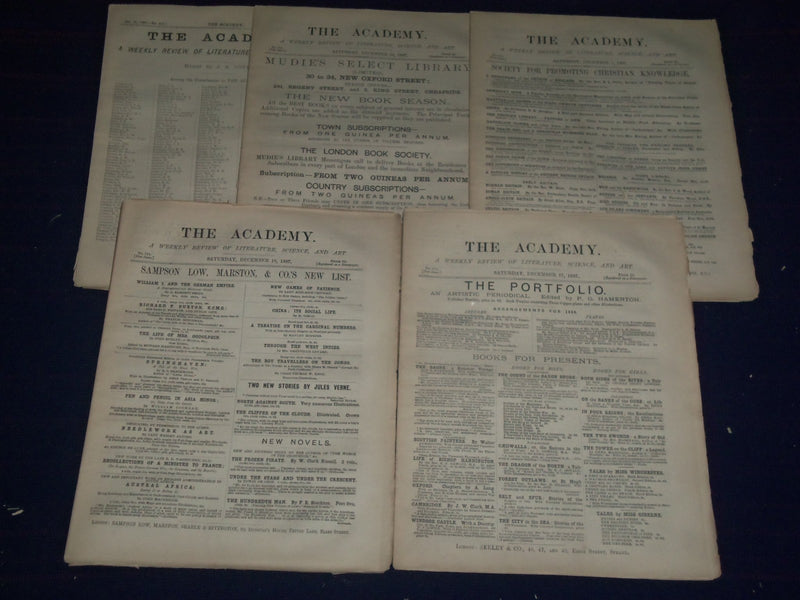 1887 THE ACADEMY WEEKLY REVIEW OF LITERATURE LOT OF 52 COMPLETE - LONDON - O 1