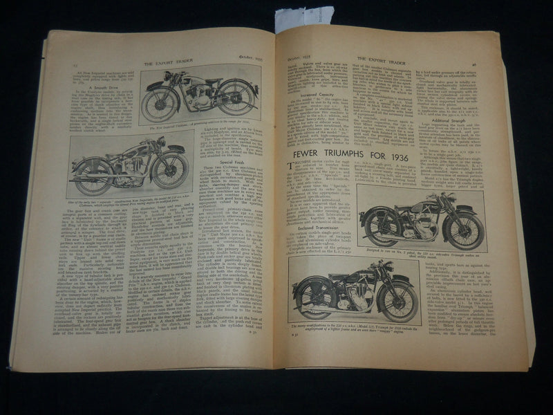 1935 OCTOBER THE EXPORT TRADER BICYCLE MAGAZINE - NICE ADS - SP 1212W