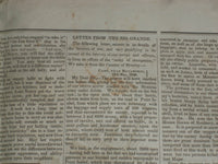 1846 JUNE 6 MASSACHUSETTS PLOUGHMAN NEWSPAPER - LETTER FROM RIO GRANDE - NP 5124