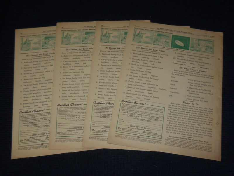 1940 FEBRUARY 5-9 MY WEEKLY READER CHILDREN'S NEWSPAPER LOT OF 4 - K 631