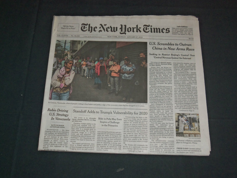 2019 JANUARY 27 NEW YORK TIMES - U.S. SCRAMBLES TO OUTRUN CHINA IN NEW ARMS RACE