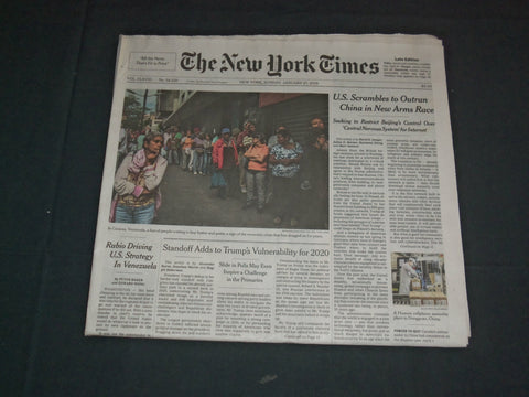 2019 JANUARY 27 NEW YORK TIMES - U.S. SCRAMBLES TO OUTRUN CHINA IN NEW ARMS RACE