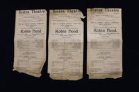 1912 ROBIN HOOD - BOSTON THEATRE - PROGRAM - LOT OF 3 - K 1647