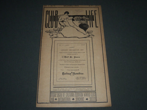 1904 DECEMBER CLUB LIFE WOMAN'S GUILD MAGAZINE - NICE COVER - J 2581
