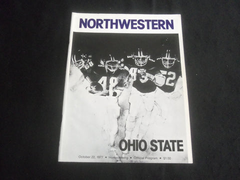 1977 OCTOBER 22 FOOTBALL PROGRAM- NORTHWESTERN UNIV VS PENN STATE UNIV - B 5533Z