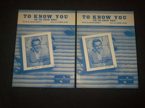 PERRY COMO TO KNOW YOU AUTOGRAPHED SHEET MUSIC - LOT OF 2 - AM 81