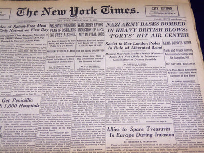 1944 MAY 5 NEW YORK TIMES - NAZI ARMY BASES BOMBED - NT 2597