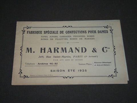 1925 SUMMER M. HARMAND & CIE POUR DAMES FRENCH CATALOGUE - FR 1131