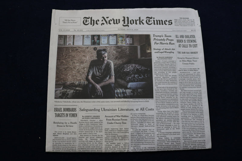 2024 JULY 21 NEW YORK TIMES- ILL AND ISOLATED, BIDEN IS STEWING AT CALLS TO EXIT
