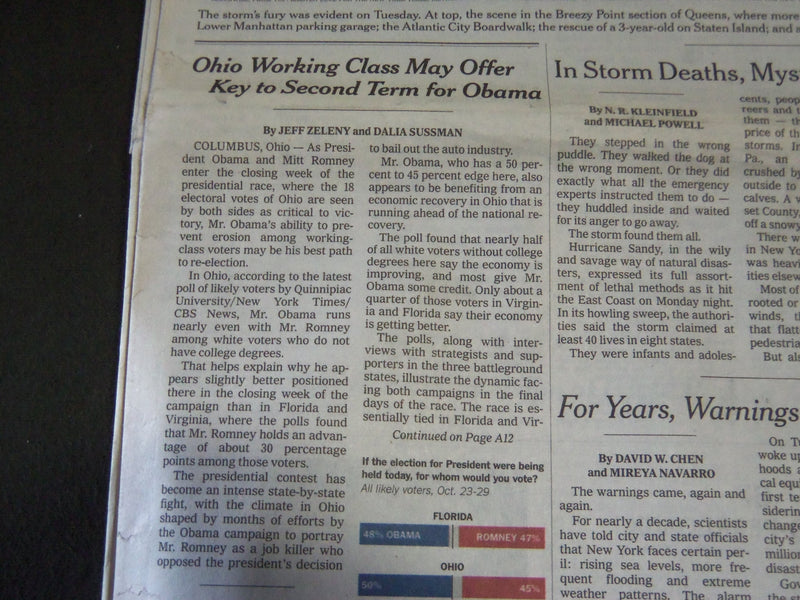 2012 OCTOBER 31 NEW YORK TIMES - AFTER THE DEVASTATION - RECOVERY - NP 2448