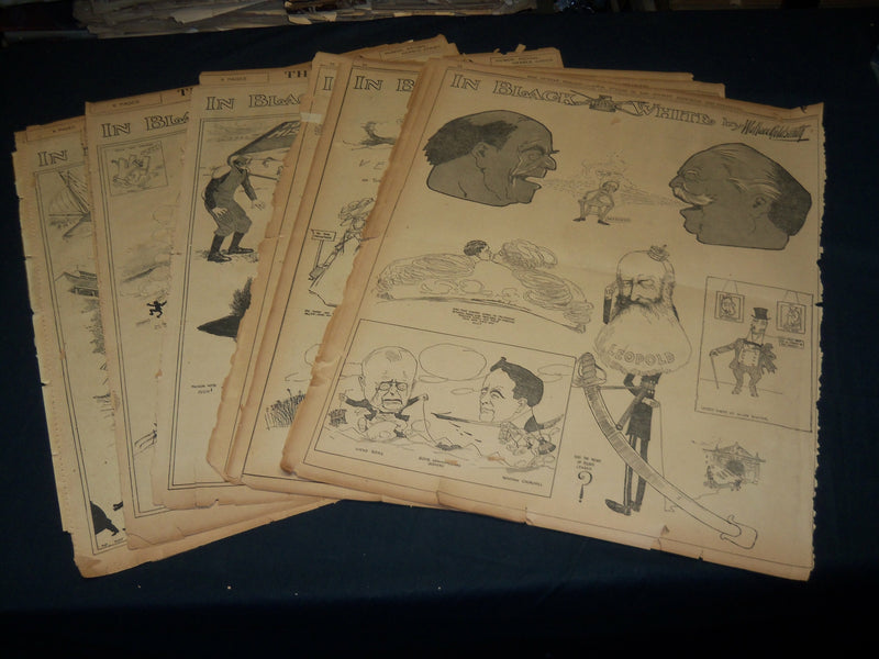 1908 BOSTON HERALD SUNDAY IN BLACK & WHITE SECTIONS LOT OF 7 - GOLDSMITH - UP 86