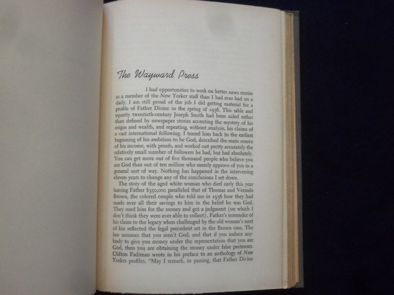 1947 THE WAYWARD PRESSMAN HARDCOVER BOOK BY A. J. LIEBLING - KD 8644