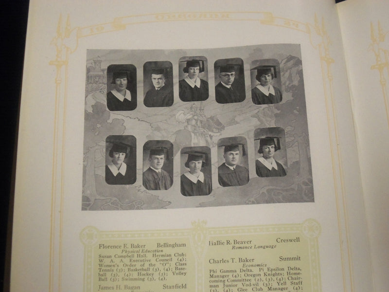 1924 OREGANA UNIVERSITY OF OREGON YEARBOOK - EUGENE - GREAT PHOTOS - YB 514