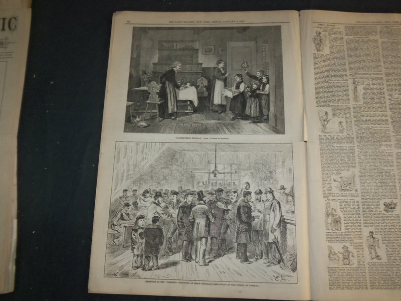 1874 JANUARY 2 THE DAILY GRAPHIC NEWSPAPER - SINKING OF 