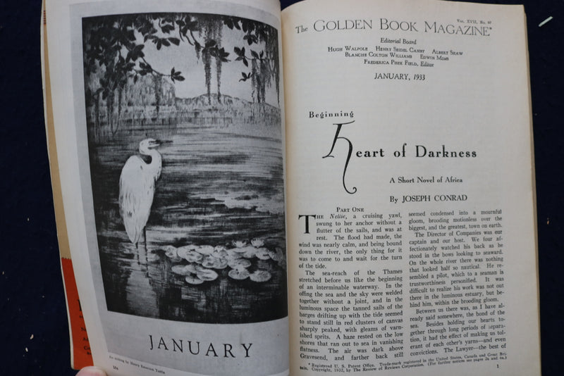 1933 JAN-APR GOLDEN BOOK MAGAZINE-HEART OF DARKNESS -J. CONRAD -LOT OF 4- O 3408