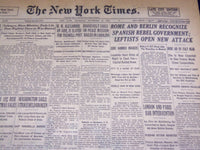 1936 NOV 19 NEW YORK TIMES - ROME & BERLIN RECOGNIZE SPANISH REBEL - NT 2083