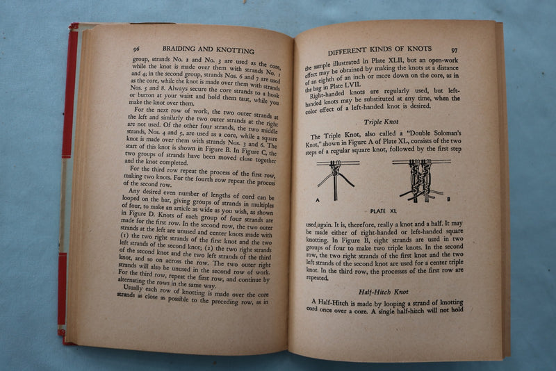 1945 BRAIDING AND KNOTTING FOR AMATEURS HARDCOVER BOOK BY C.A. BELASH - KD 9708