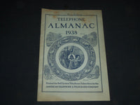 1938 TELEPHONE ALMANAC BOOK PUB. BY AMERICAN TELEPHONE & TELEGRAPH CO. - J 3976