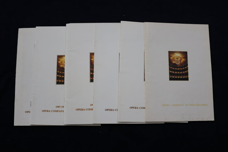 1982-1990 OPERA COMPANY OF PHILADELPHIA PROGRAMS - LOT OF 6 - O 3322