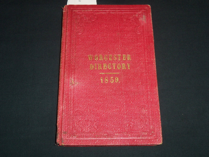 1859 WORCESTER ALMANAC DIRECTORY & BUSINESS ADVERTISER - FOLD OUT MAP - KD 5295G