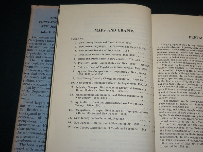 1958 THE POPULATION OF NEW JERSEY HARDCOVER BOOK BY JOHN E. BRUSH - KD 7092