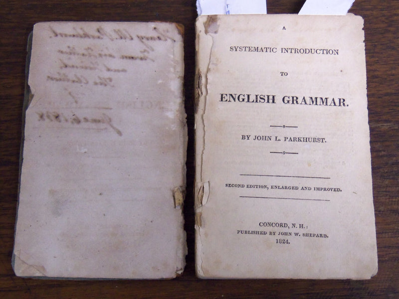 1824 A SYSTEMATIC INTRODUCTION TO ENGLISH GRAMMAR BOOK BY JOHN PARKHURST- K 1285