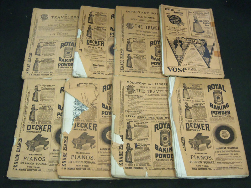1885 THE ATLANTIC MONTHLY MAGAZINE LOT 8 ISSUES - STORIES & ARTICLES - WR 318