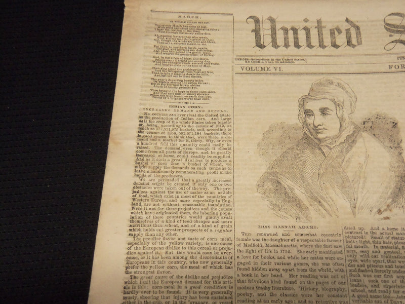 1855 APRIL UNITED STATES JOURNAL NEWSPAPER - JOHN RANDOLPH - NP 3879D