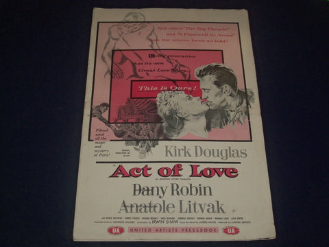 1953 ACT OF LOVE MOVIE PRESS BOOK STARRING KIRK DOUGLAS & DANY ROBIN - P 5