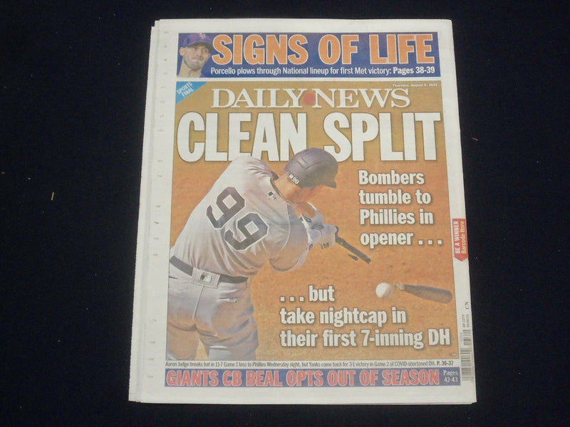 2020 AUGUST 6 NEW YORK DAILY NEWS NEWSPAPER - PETE HAMILL DIED AT 85 (1935-2020)