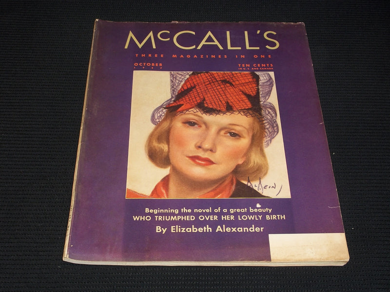 1937 OCTOBER MCCALL'S MAGAZINE - NEYSA MCMEIN BEAUTIFUL FRONT COVER - E 1058