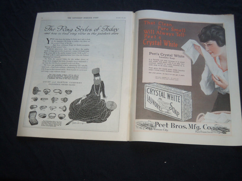 1916 OCTOBER 28 THE SATURDAY EVENING POST MAGAZINE - ILLUSTRATED COVER - SP 749